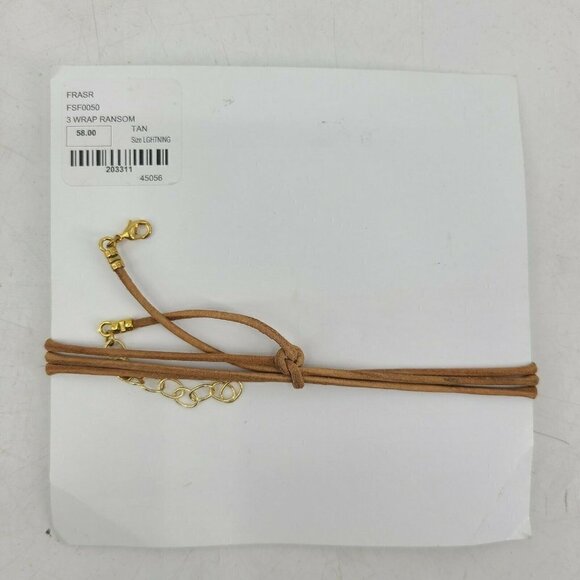 New Frasier Sterling 3 Wrap Ransom Lightning Choker Brown Leather Gold - Picture 4 of 4